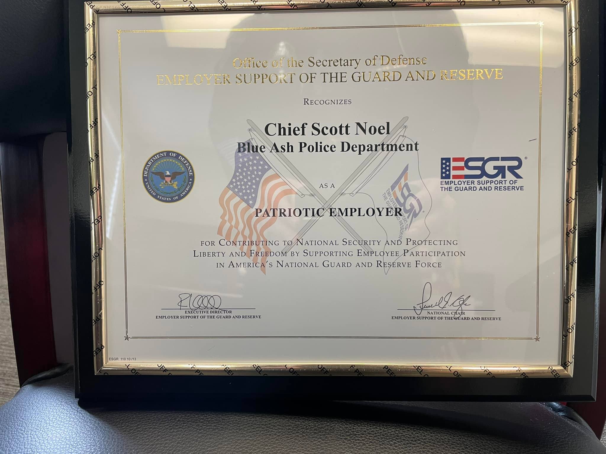 BAPD award from office of secretary of defense